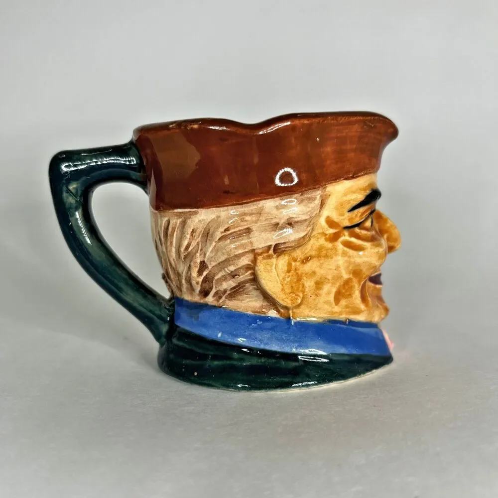 Vintage Character Face Toby Mug Made Japan Mini Creamer Estate Colonial Vintage